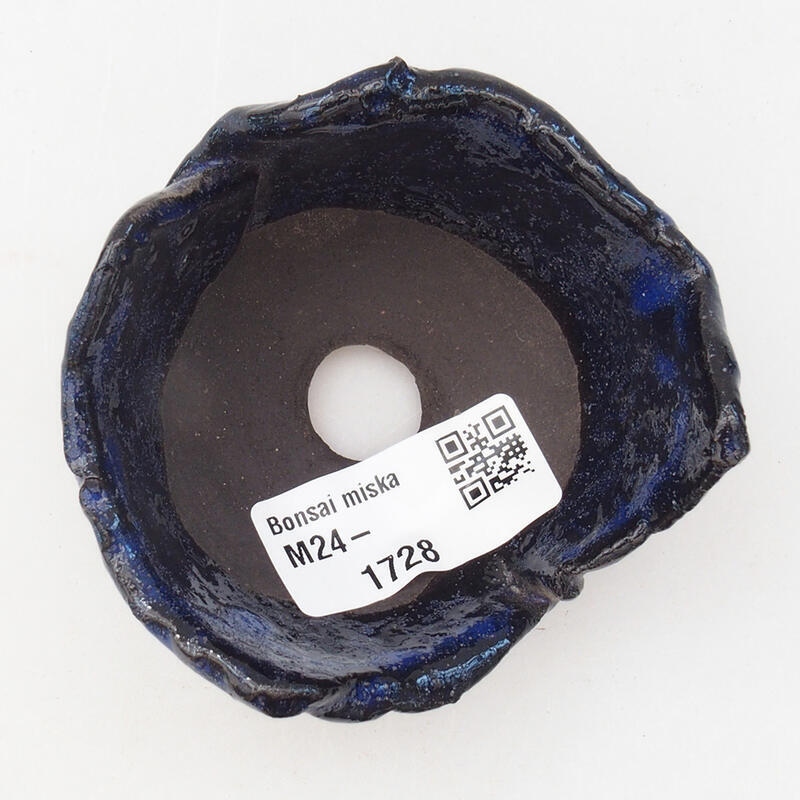 Keramikschale 7,5 x 7 x 4 cm, Farbe blau-schwarz