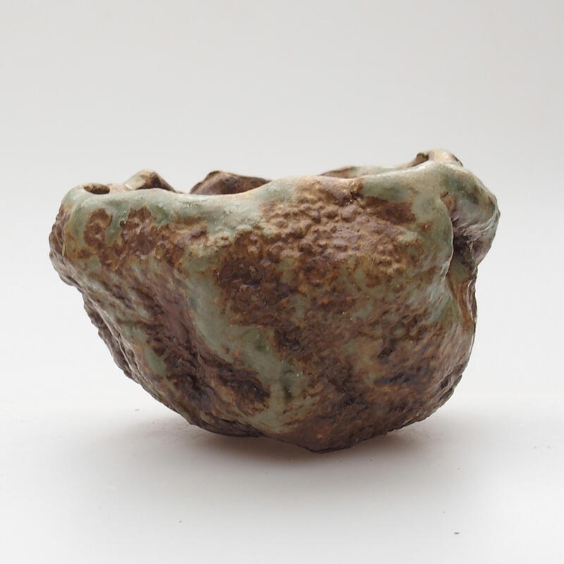 Keramikschale 7 x 6 x 6 cm, grünbraune Farbe