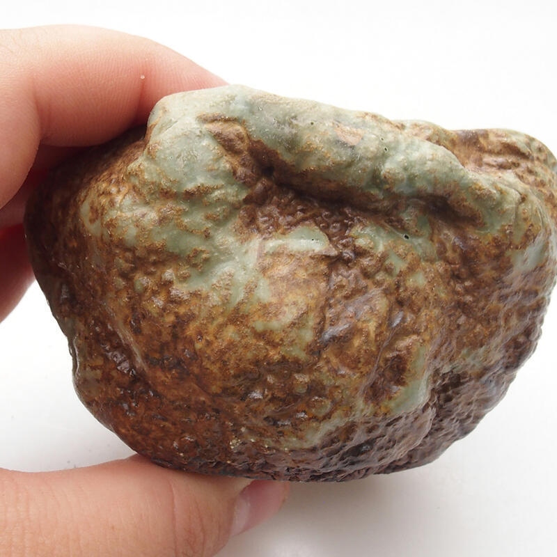 Keramikschale 7 x 6 x 6 cm, grünbraune Farbe