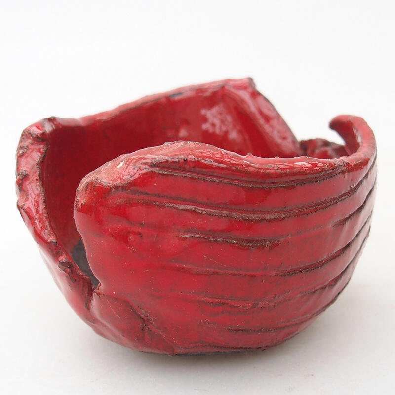 Keramikschale 7 x 7 x 4,5 cm, Farbe rot