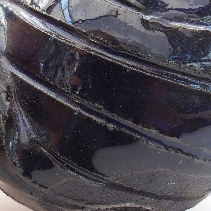 Keramikschale 7 x 7 x 5 cm, Farbe blau-schwarz