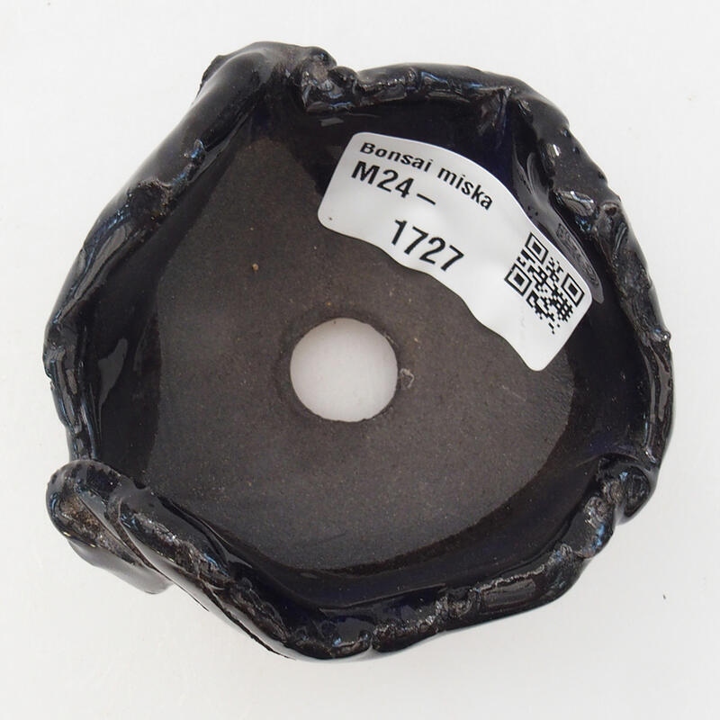 Keramikschale 7 x 7 x 5 cm, Farbe blau-schwarz