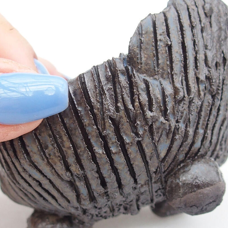Keramikschale 8,5 x 7,5 x 6 cm, Farbe braun-blau