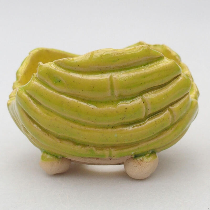 Keramikschale 8,5 x 8,5 x 6 cm, Farbe gelbgrün