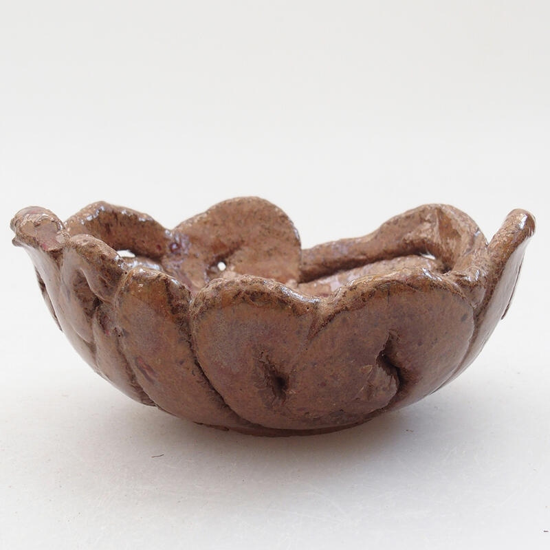 Keramikschale 9,5 x 9,5 x 4 cm, Farbe braun