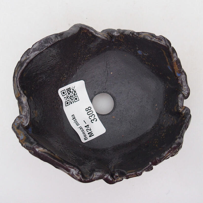 Keramikschale 9,5 x 9 x 6 cm, Farbe braun-blau