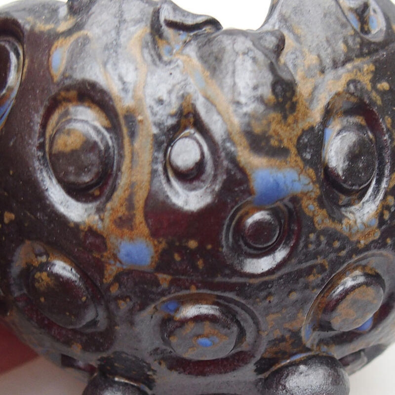 Keramikschale 9,5 x 9 x 6 cm, Farbe braun-blau