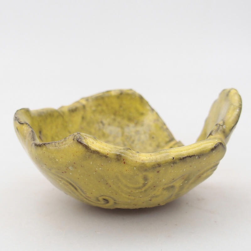 Keramikschale 9 x 8,5 x 4,5 cm, Farbe grün-gelb