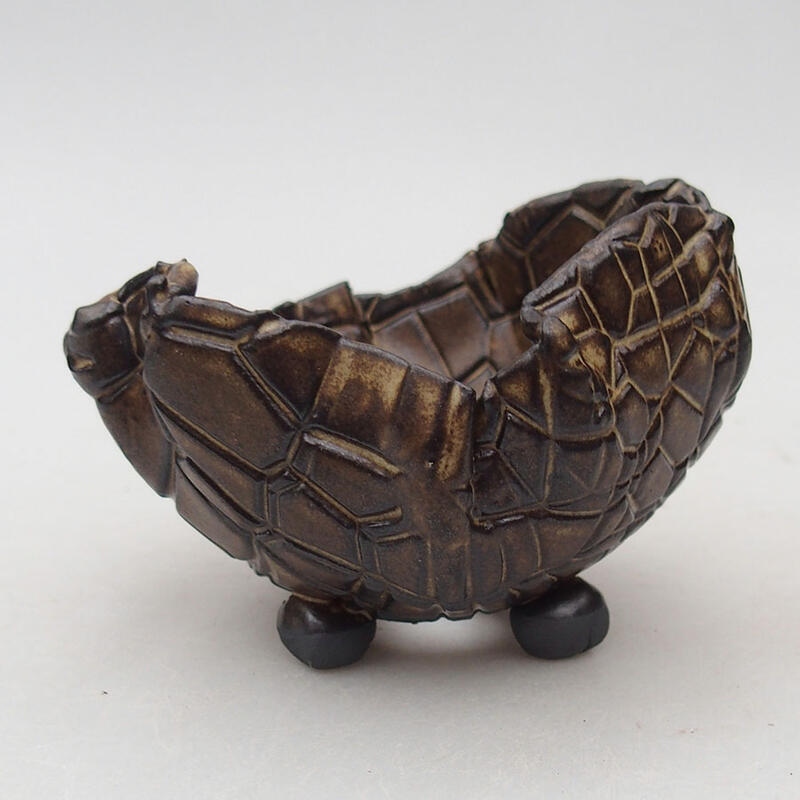 Keramikschale 9 x 9 x 6,5 cm, Farbe braun