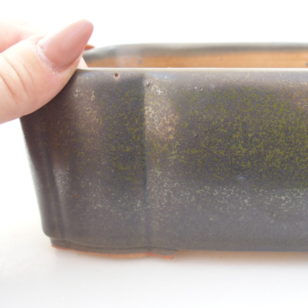 Bonsaischale aus Keramik 20,5 x 17 x 7 cm, grün