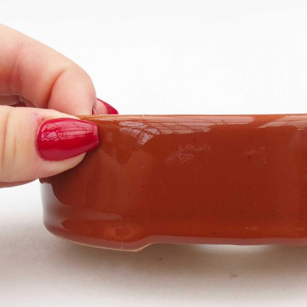 Bonsaischale aus Keramik 12,5 x 10 x 3,5 cm, braun