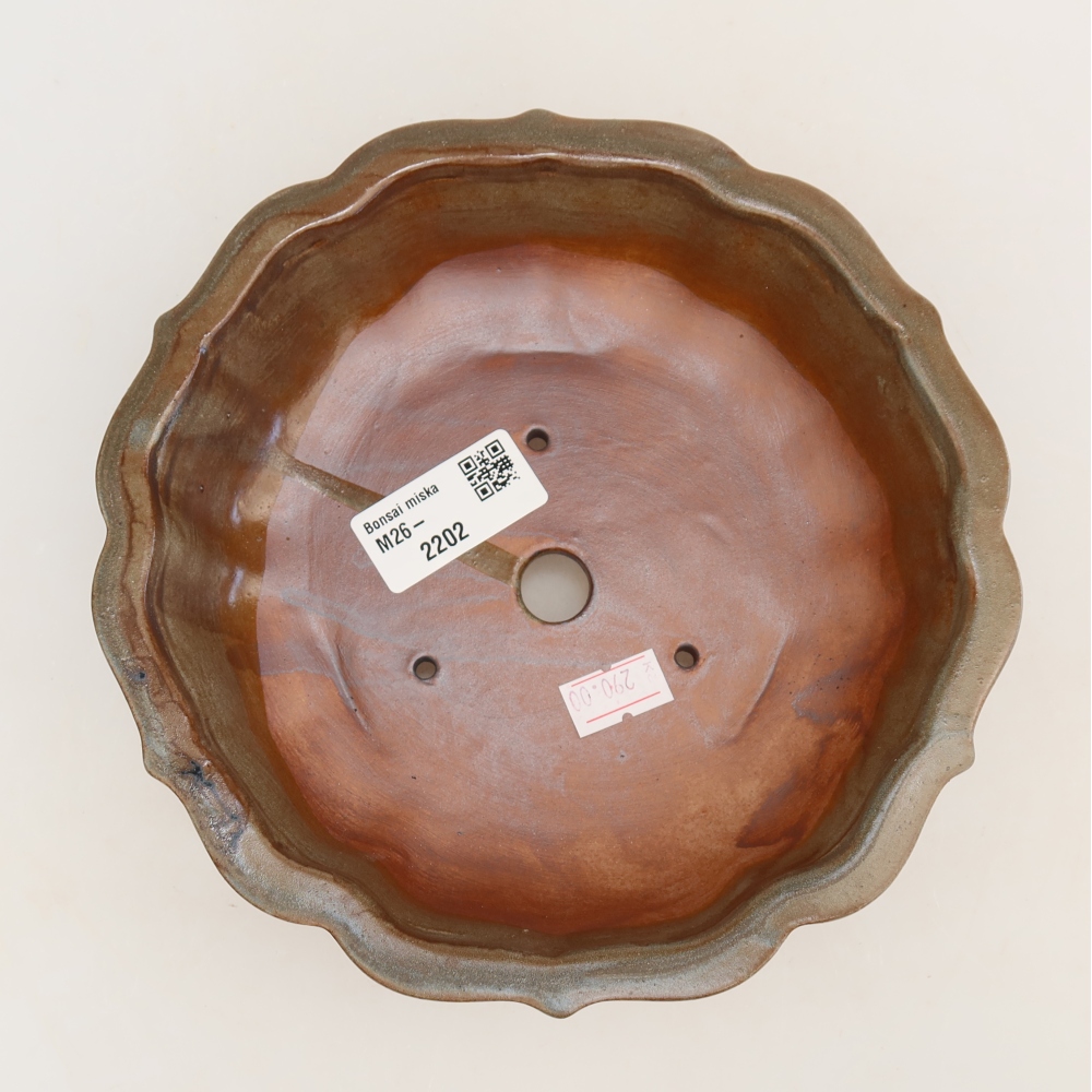 Bonsaischale aus Keramik 18,5 x 18,5 x 5 cm, braun