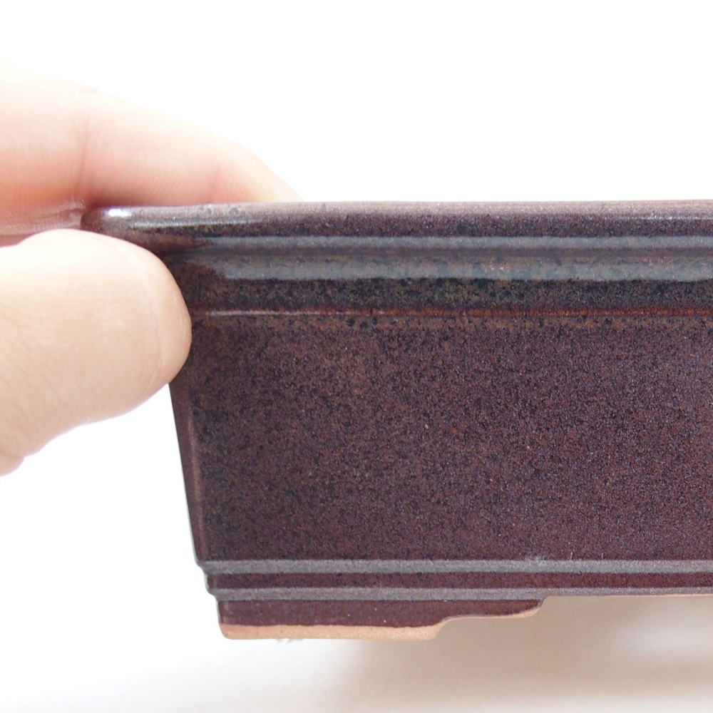 Keramik-Bonsaischale 16 x 12 x 4,5 cm, Farbe braun