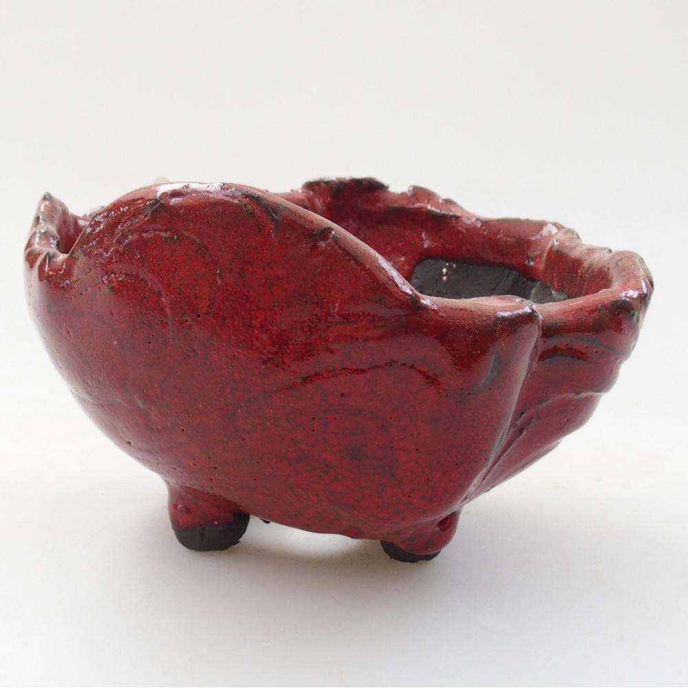 Keramikschale 9,5 x 8,5 x 6 cm, Farbe rot