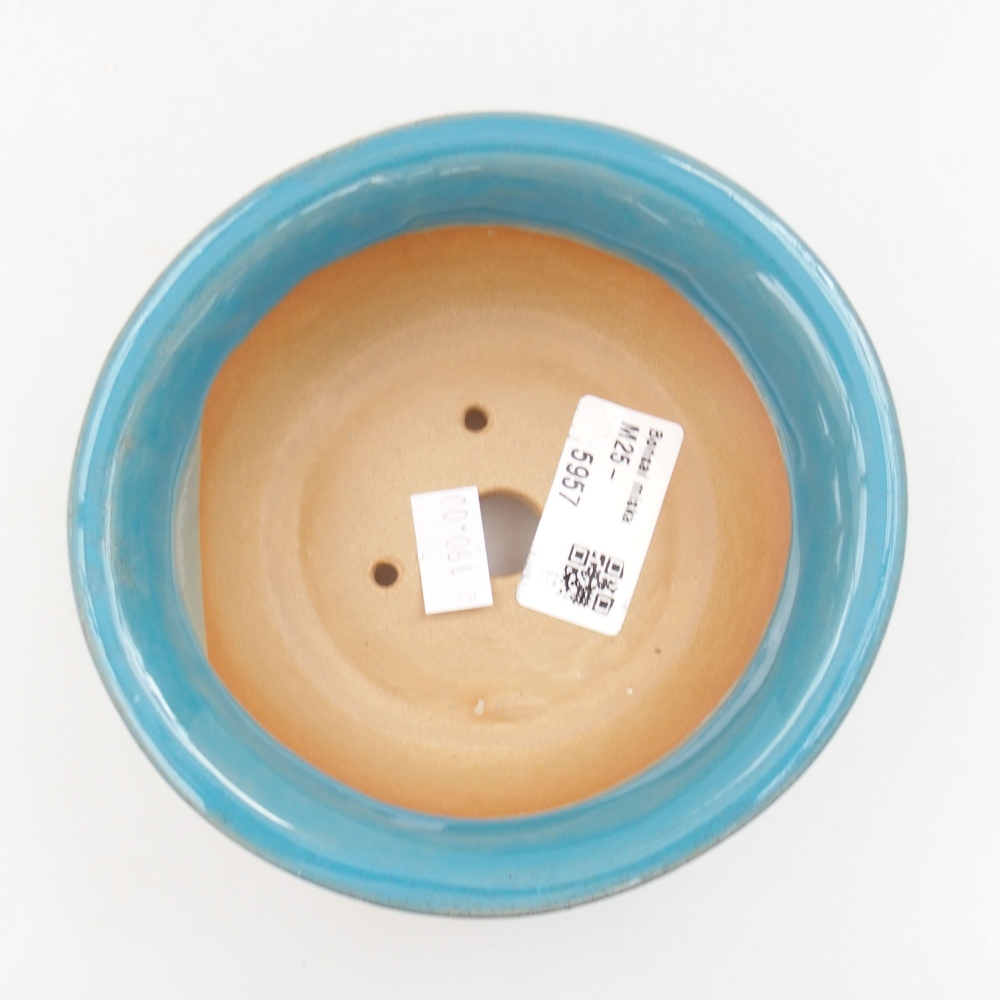 Keramik-Bonsaischale 12,5 x 12,5 x 5 cm, Farbe blau