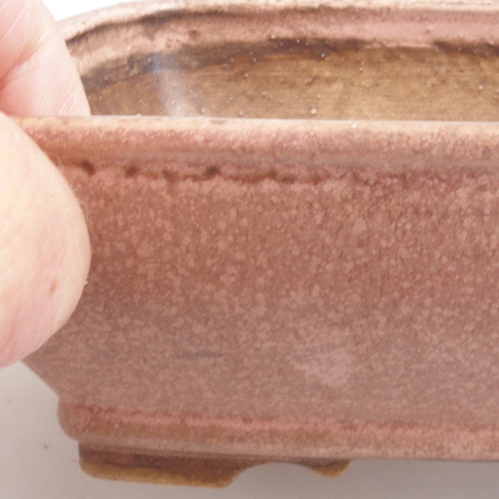 Bonsaischale aus Keramik 14 x 12 x 5 cm, Farbe rosa