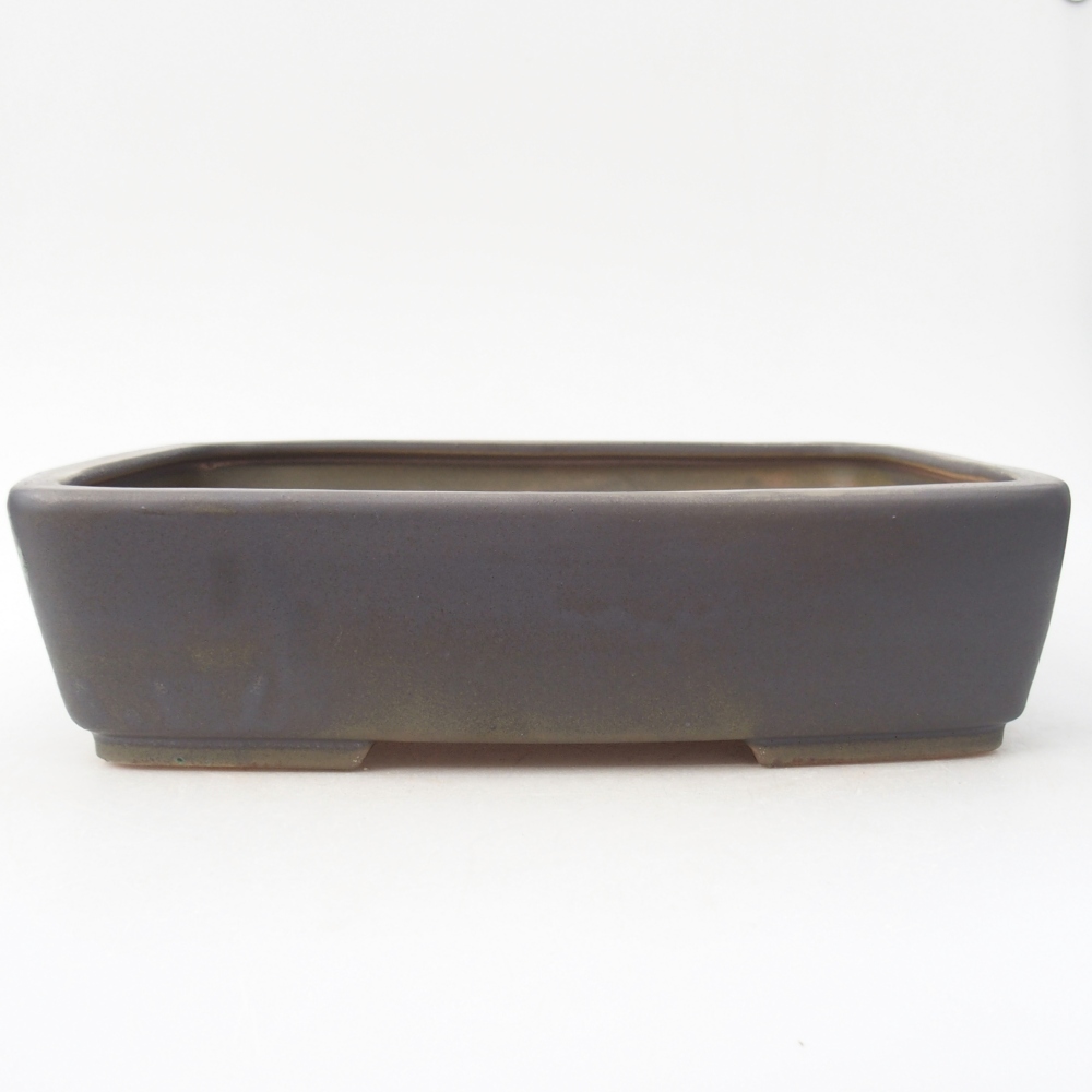 Bonsaischale aus Keramik 26,5 x 20,5 x 6,5 cm, grau
