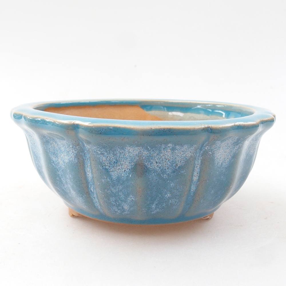 Keramik-Bonsaischale 11 x 11 x 5 cm, Farbe blau