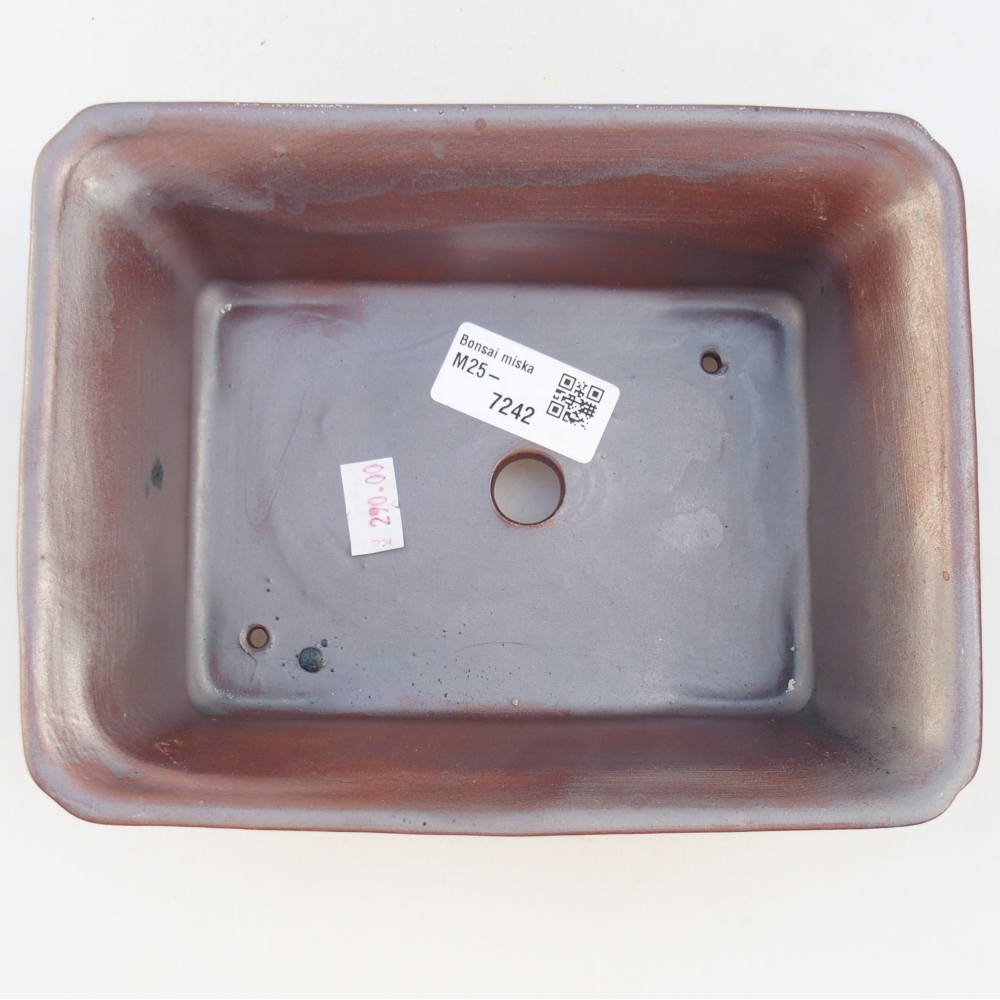 Bonsaischale aus Keramik 18 x 14 x 7 cm, metallfarben
