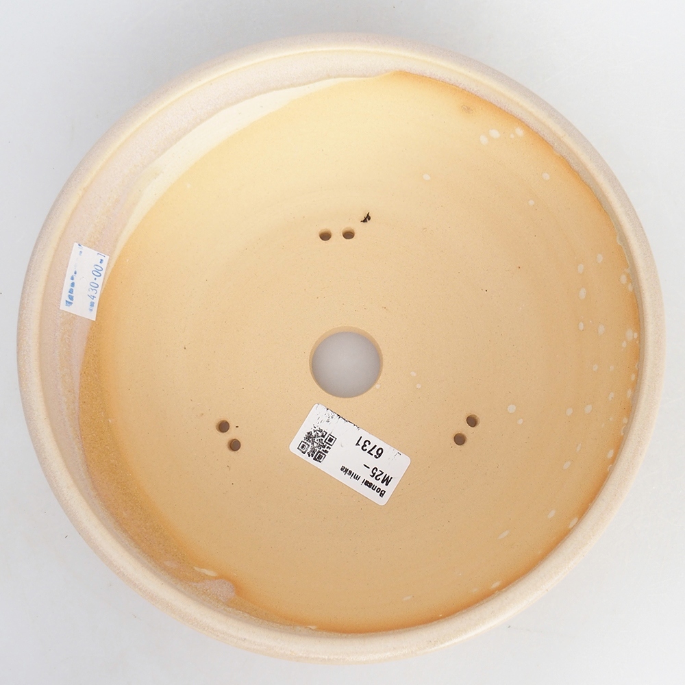 Bonsaischale aus Keramik 20,5 x 20,5 x 6 cm, Farbe beige