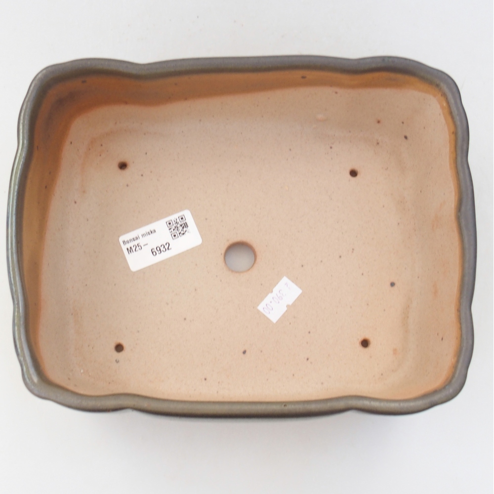 Bonsaischale aus Keramik 20,5 x 17 x 7 cm, grün