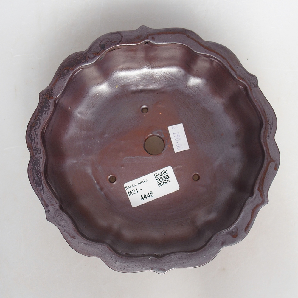 Keramik-Bonsaischale 18,5 x 18,5 x 5,5 cm, Farbe braun