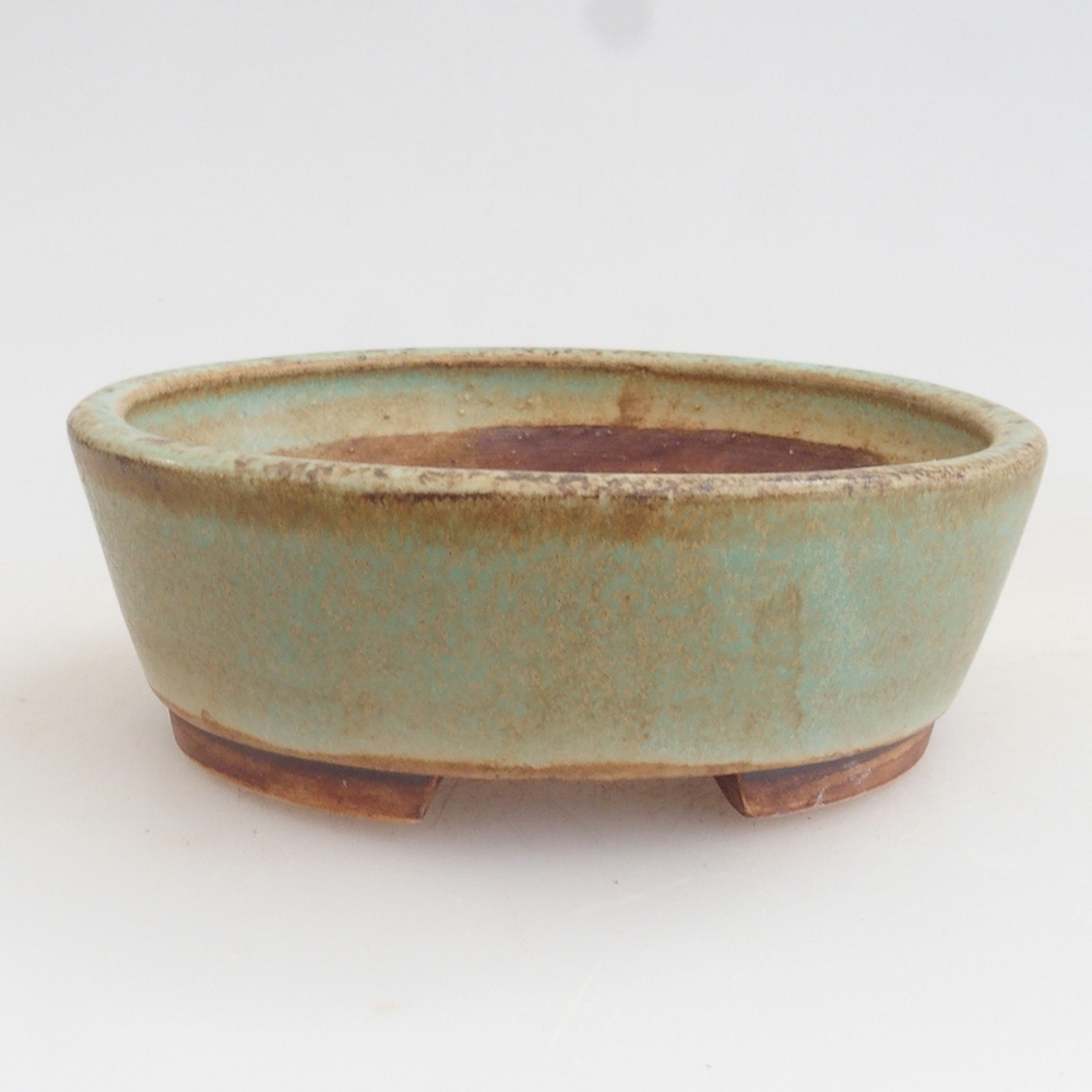 Bonsaischale aus Keramik 9,5 x 8 x 3 cm, Farbe Grün