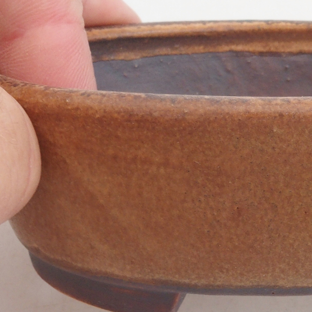 Bonsaischale aus Keramik 9,5 x 8 x 3 cm, Farbe braun