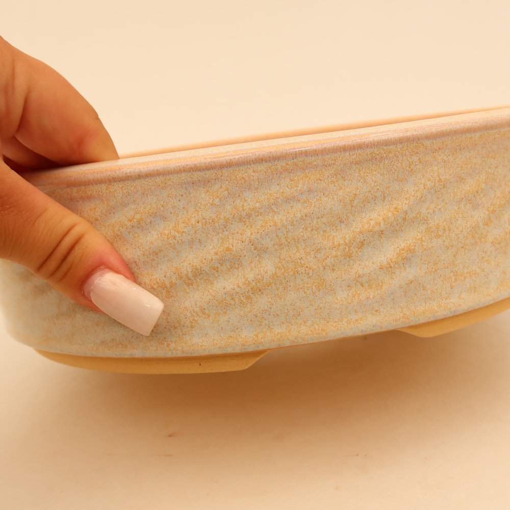 Keramik-Bonsai-Schale, 23 x 23 x 6,5 cm, Farbe: Beige