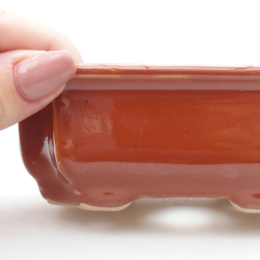 Bonsaischale aus Keramik 11,5 x 8,5 x 4 cm, braun