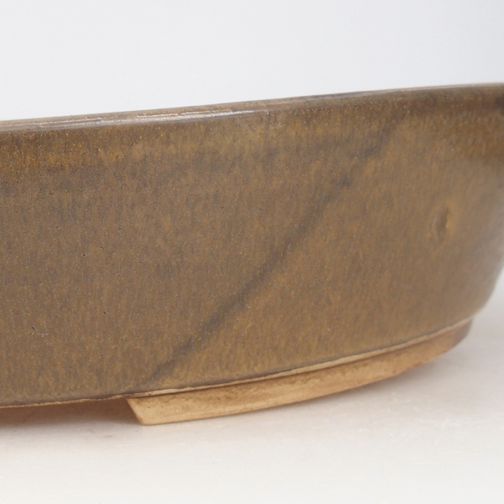 Keramik-Bonsaischale 32 x 28 x 6 cm, Farbe braun