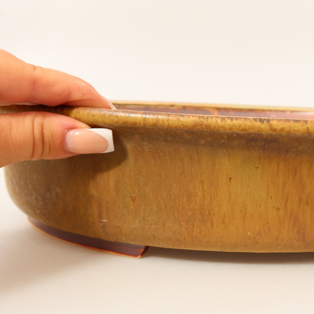 Keramik-Bonsai-Schale 31,5 x 27,5 x 7 cm, Farbe: grün