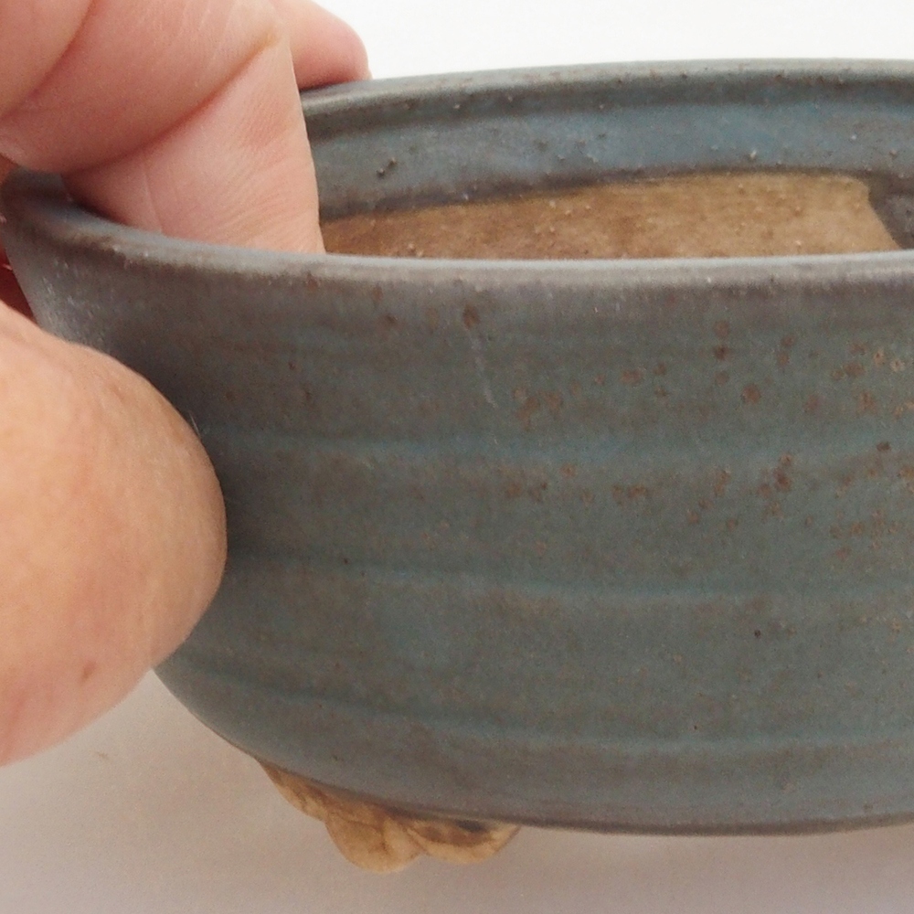 Bonsaischale aus Keramik 10,5 x 9 x 4 cm, Farbe blau