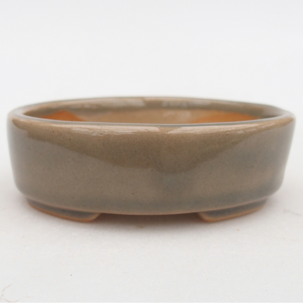 Bonsaischale aus Keramik 9,5 x 8 x 3 cm, grau
