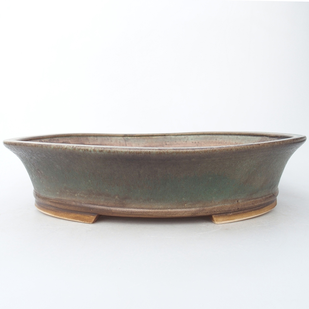 Keramik-Bonsaischale 28 x 25 x 6 cm, Farbe Grün