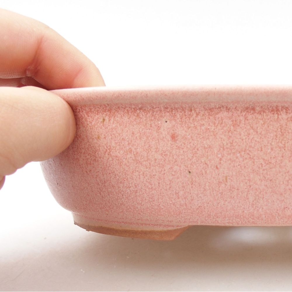Keramik-Bonsaischale 19 x 14,5 x 4,5 cm, Farbe rosa