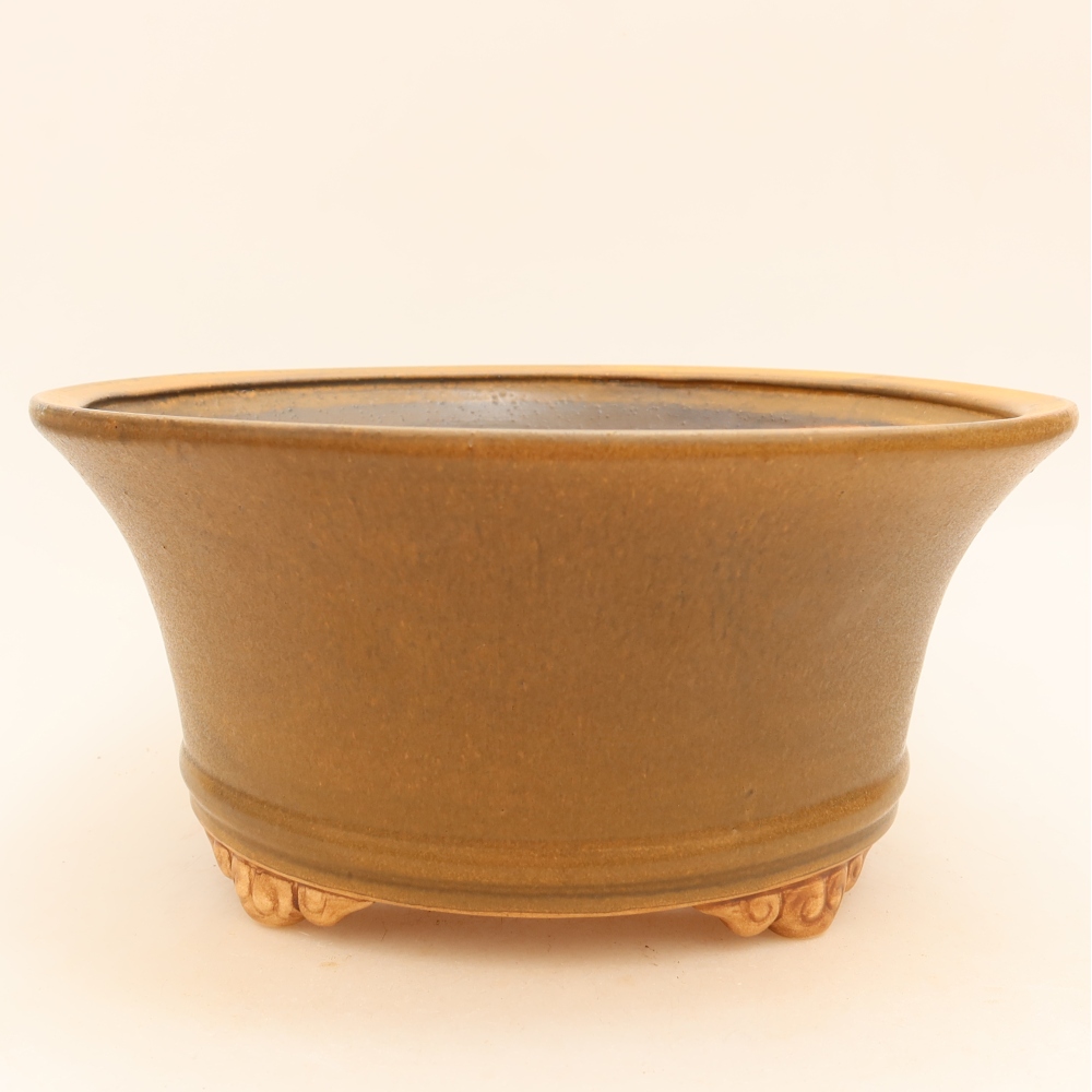Keramik-Bonsai-Schale 24,5 x 24,5 x 11 cm, Farbe: braun