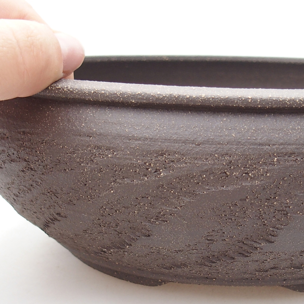 Bonsaischale aus Keramik 19,5 x 19,5 x 7 cm, braun