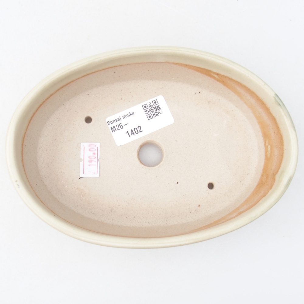 Bonsaischale aus Keramik 16,5 x 11,5 x 4,5 cm, Farbe beige