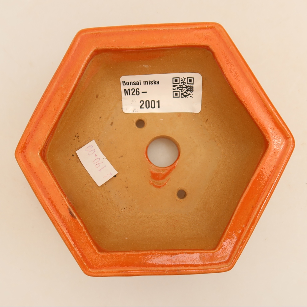 Keramik-Bonsai-Schale, 12 x 10,5 x 4 cm, Farbe: Orange