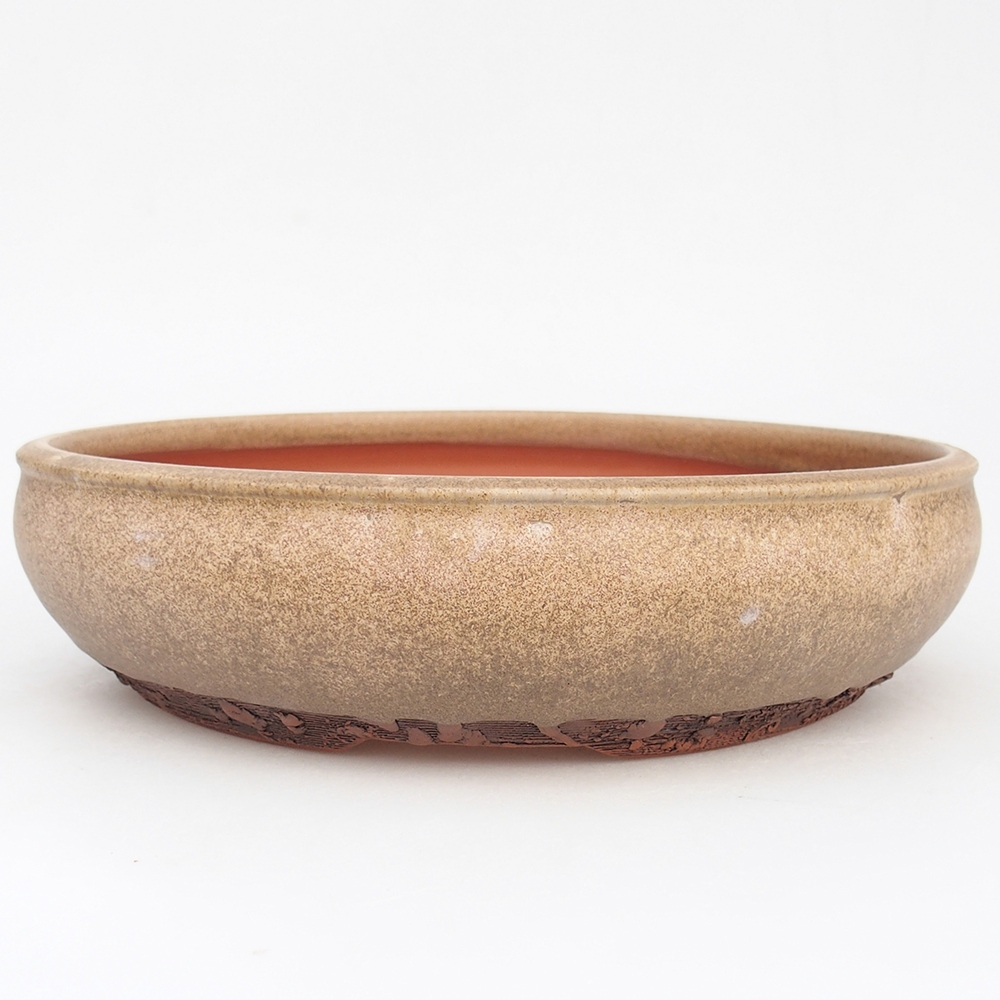 Bonsaischale aus Keramik 24 x 24 x 6 cm, braun