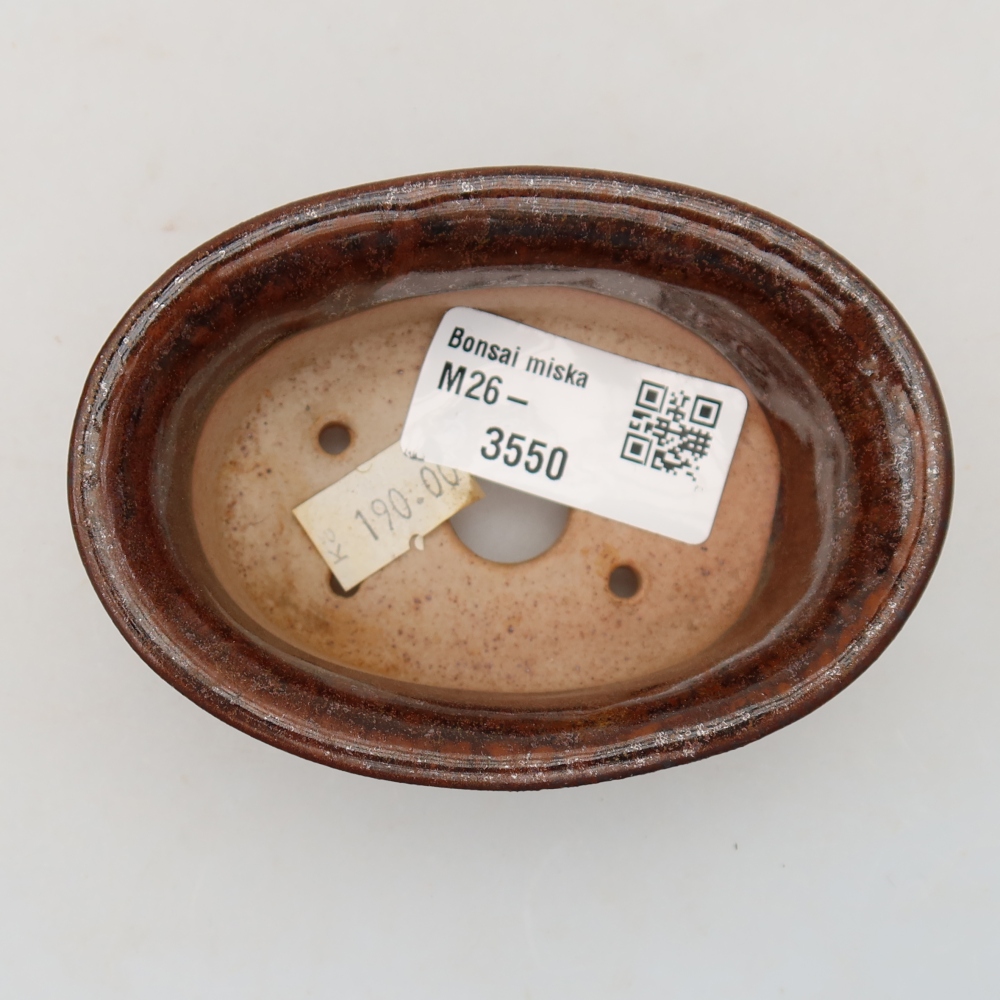 Keramik-Bonsai-Schale, 9,5 × 6,5 × 3 cm, Farbe: braun