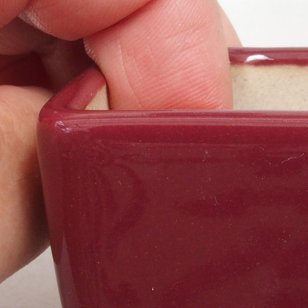 Mini-Bonsaischale 4,5 x 4,5 x 4,5 cm, Farbe Burgunder