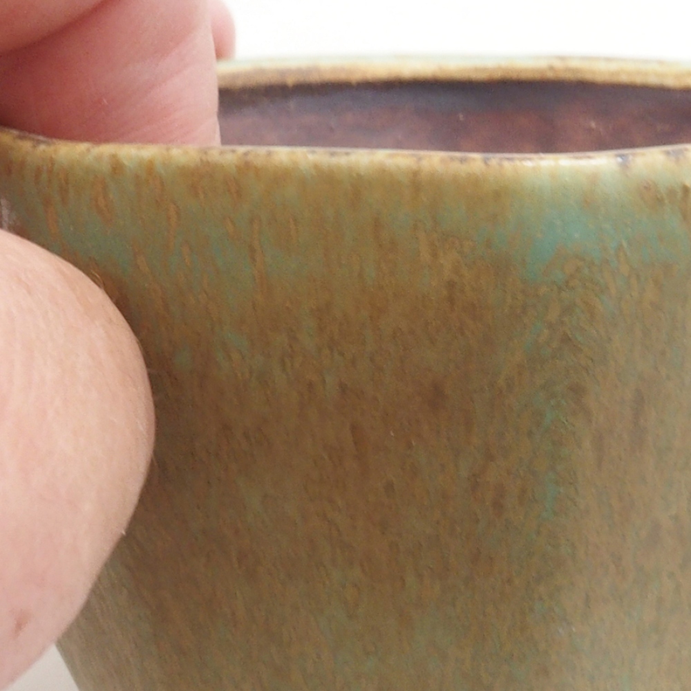 Bonsaischale aus Keramik 9 x 7,5 x 3,5 cm, Farbe Grün