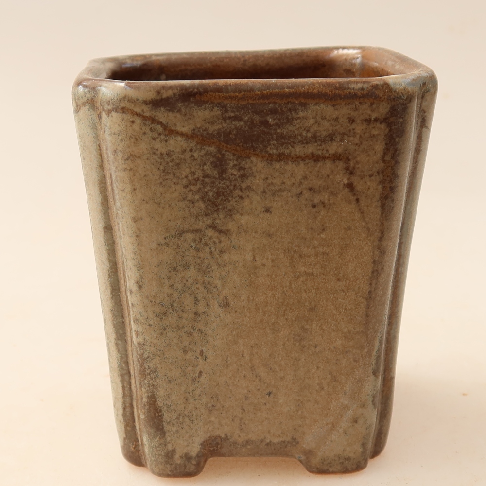 Keramik-Bonsai-Schale 7 x 7 x 8,5 cm, Farbe: braun