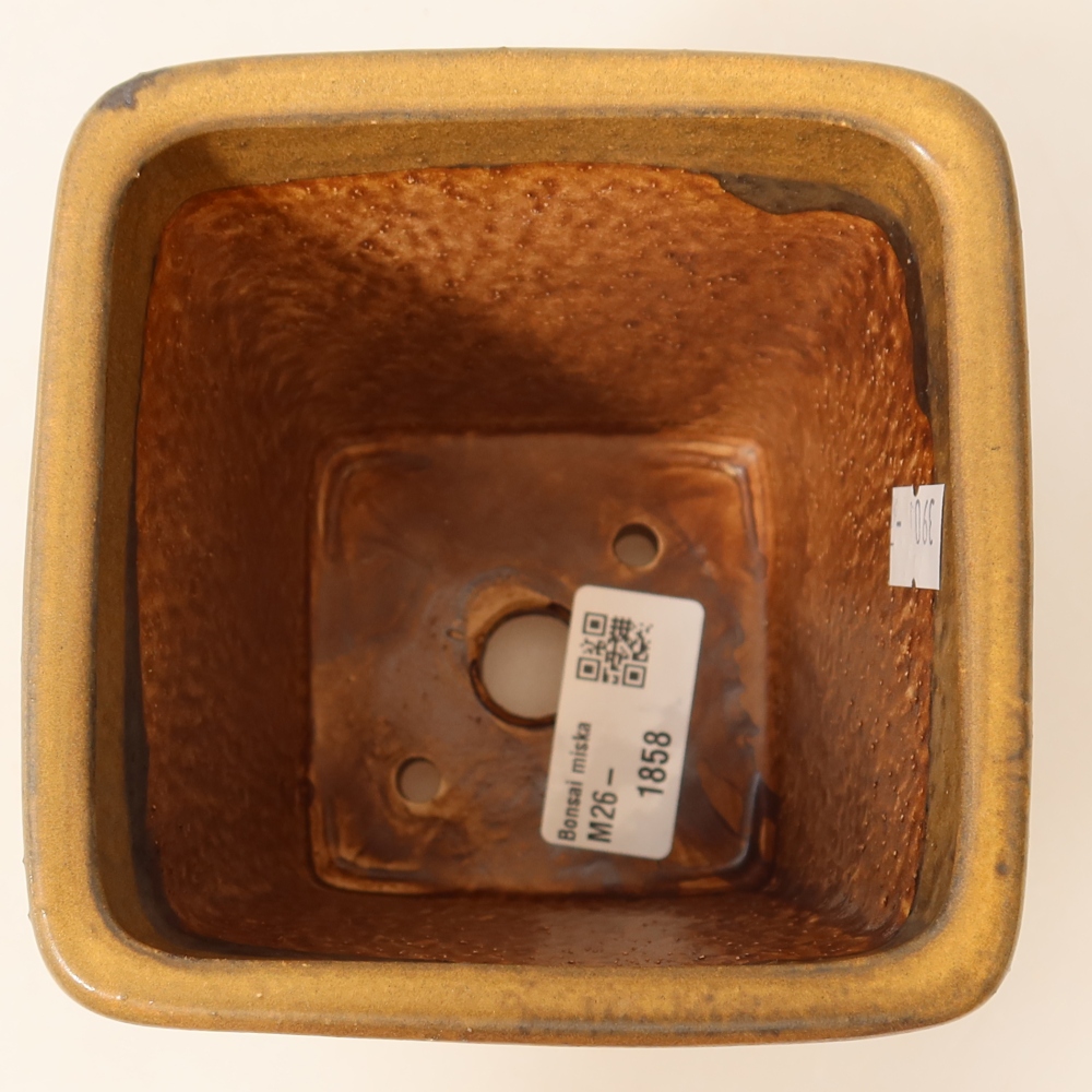 Keramik-Bonsai-Schale 10,5 x 10,5 x 12 cm, Farbe: braun