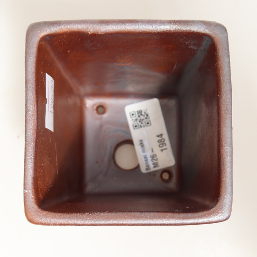 Bonsai-Schale aus Keramik, 7,5 x 7,5 x 9,5 cm, metallfarben