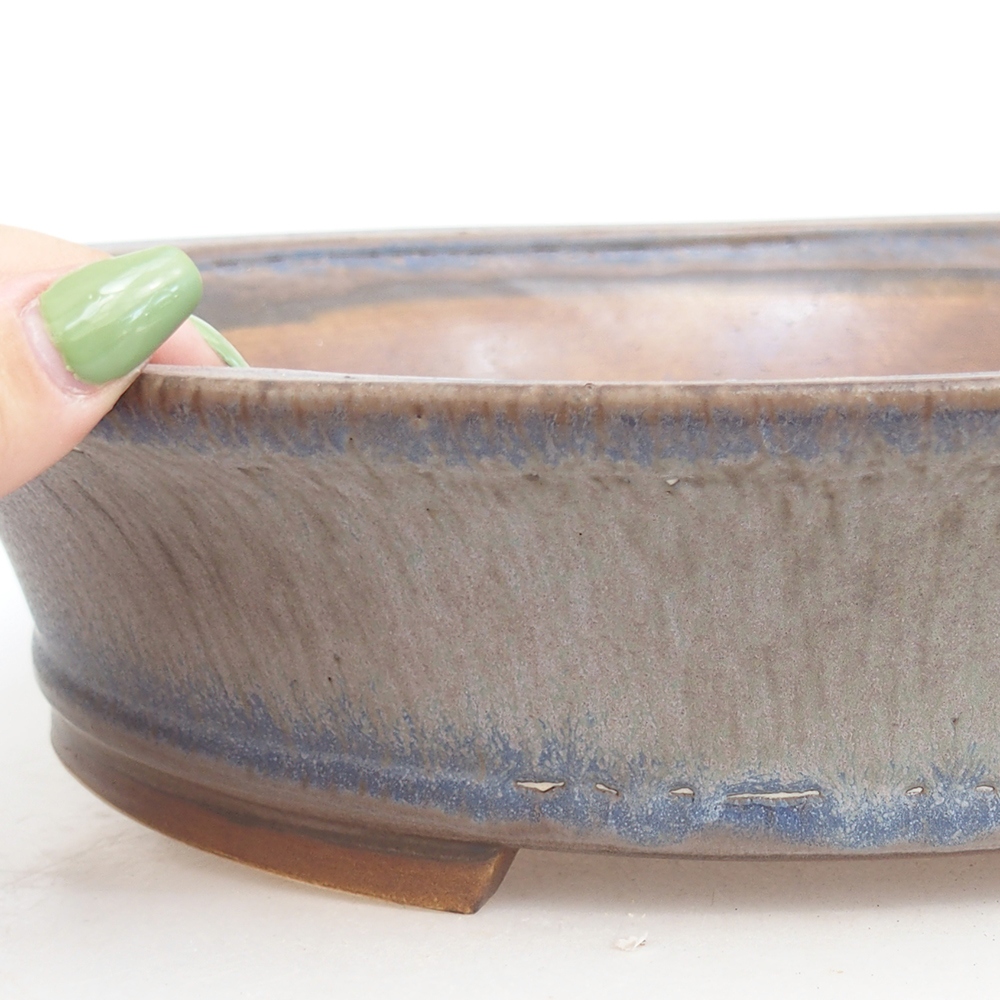 Bonsaischale aus Keramik 32,5 x 28 x 7,5 cm, Farbe blau