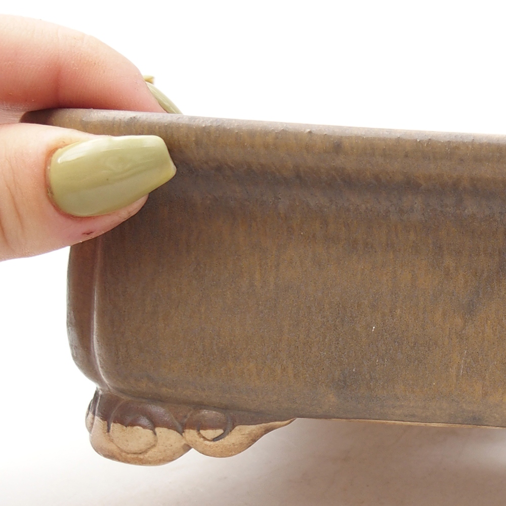 Keramik-Bonsaischale 19,5 x 17 x 5,5  cm, Farbe braun