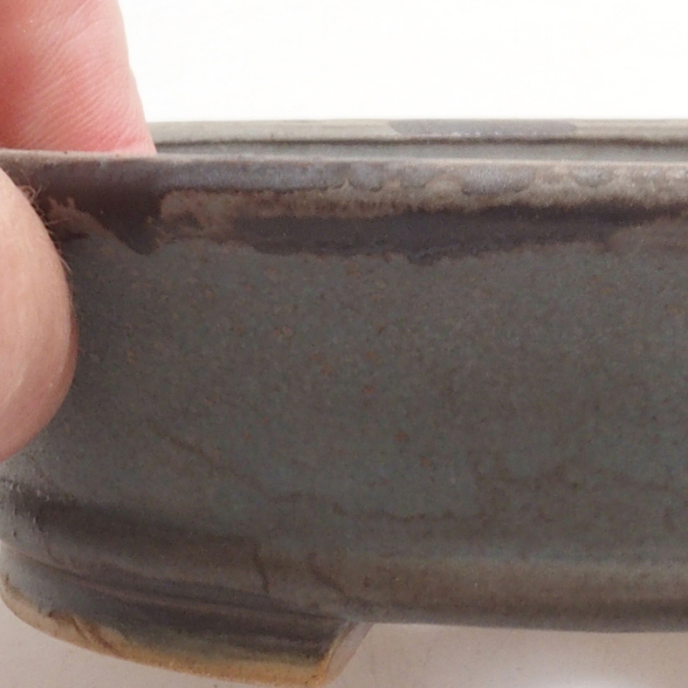 Bonsaischale aus Keramik 13,,5 x 12 x 3,5 cm, Farbe blau